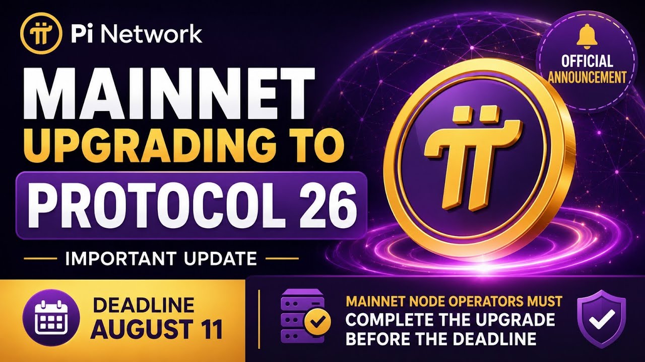 Pi Network Protocol 26 Update 🚨 Mainnet Upgrade Before August 11 | Official Pi Network News 2026..