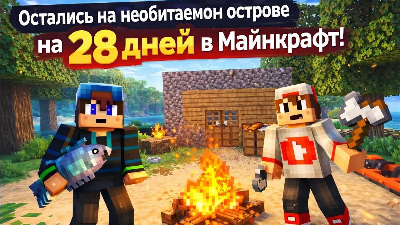 Выжывание на острове 28 дней с Лисёнком день16 в Майнкрафт {Белчёнок}