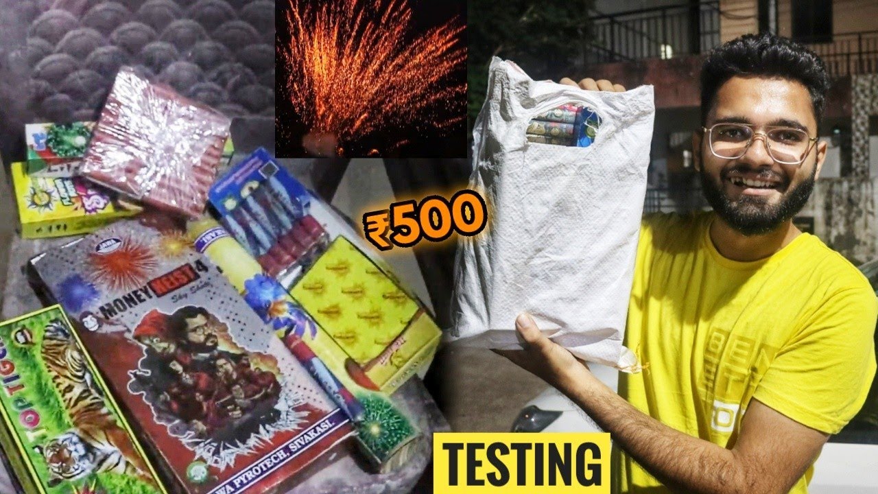 ₹500 Diwali Fireworks Stash Giftpack Testing • Budget Power Crackers Testing