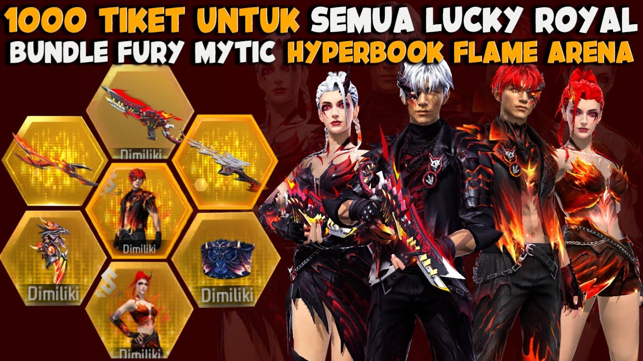 ASTAGA !! 1000 TIKET BUAT BUNDLE FURY & HYPERBOOK FLAME ARENA - FREE FIRE INDONESIA