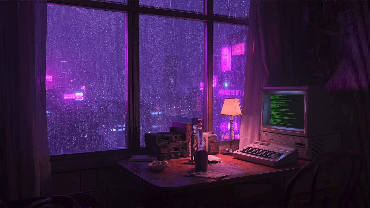 Study Rain Lofi Hip Hop Beats 🌧️ Cozy Night Desk Ambience | Night Light Room