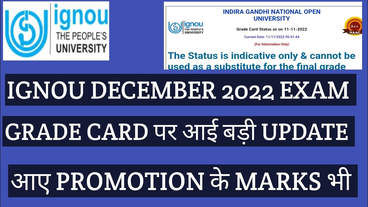 IGNOU GRADE CARD और PROMOTION MARKS पर बड़ी UPDATE जरूर देखें IMPORTANT INFORMATION