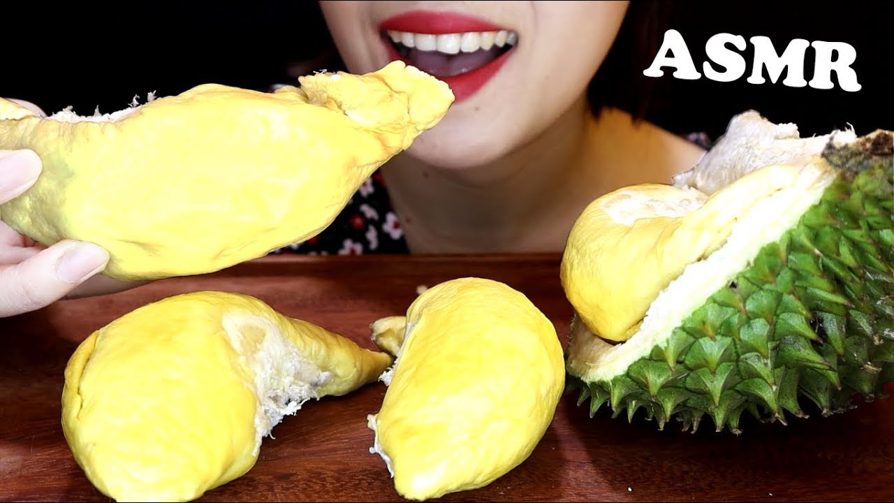 ASMR DURIAN ( SẦU RIÊNG )*EXOTIC FRUIT*STICKY EATING SOUNDS 두리안, 천국의 맛 지옥의 냄새 두리안 먹방,JanSan ASMR