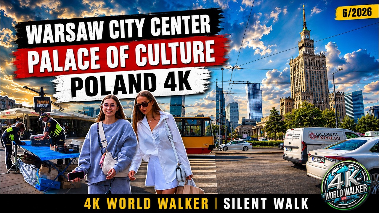 Warsaw Modern City Walk 4K | Palace of Culture, Trams & City Life 🇵🇱