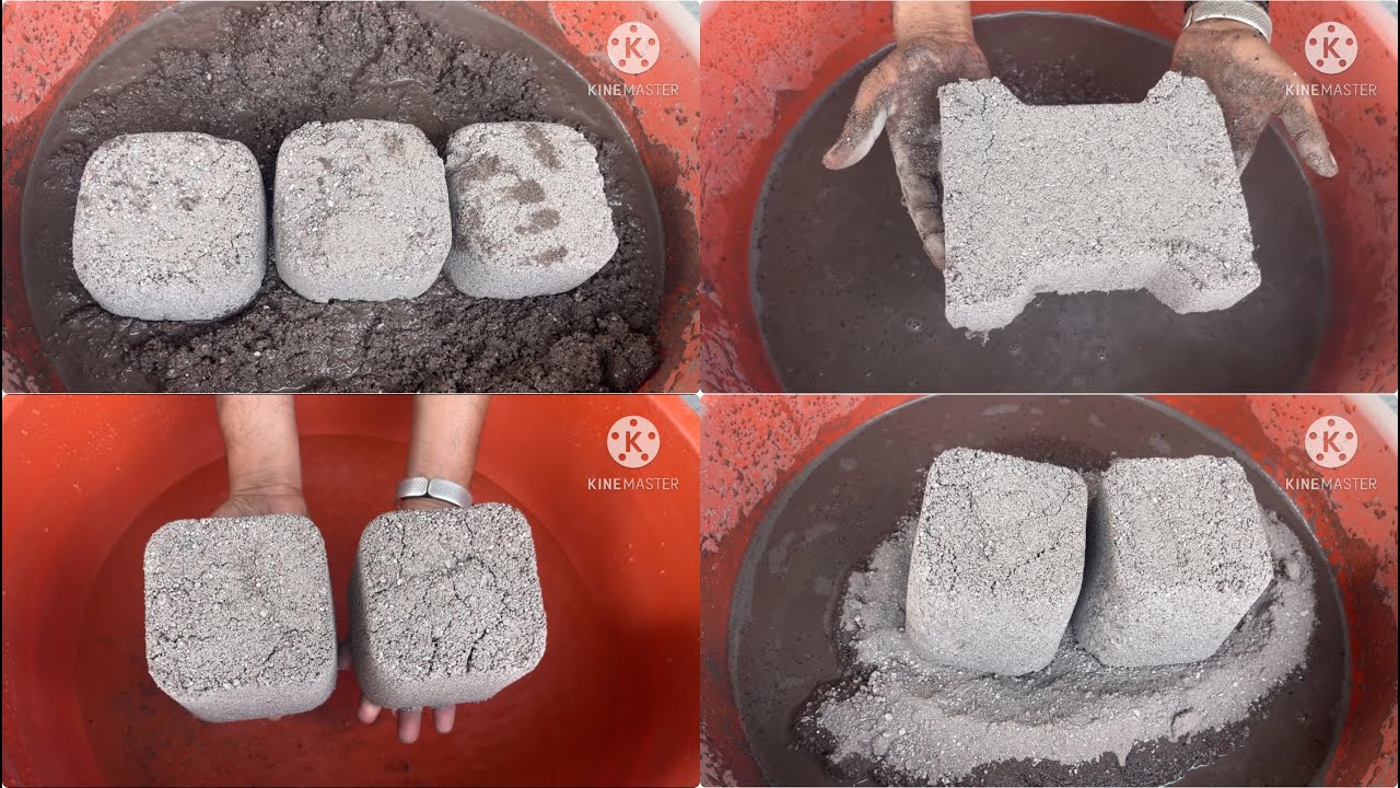 Soft gritty texture shapes water crumbling #satisfying #asmr #sand