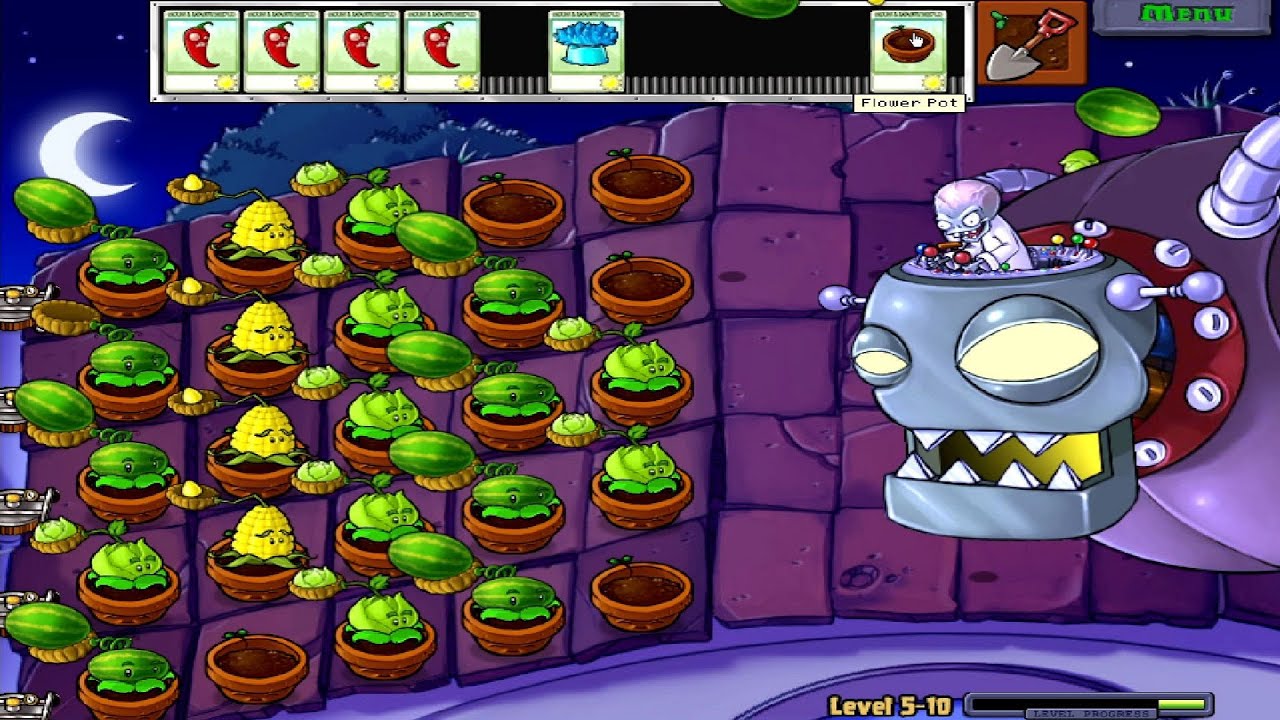 Plants VS. Zombies (PC) // Adventure (Roof) - 100% Walkthrough