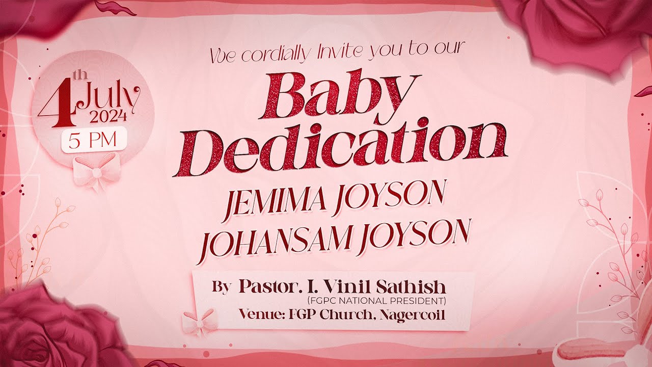 BABY DEDICATION |JEMIMA JOYSON|JOHAN SAM JOYSON| PR I VINIL SATHISH|FGPC NAGERCOIL