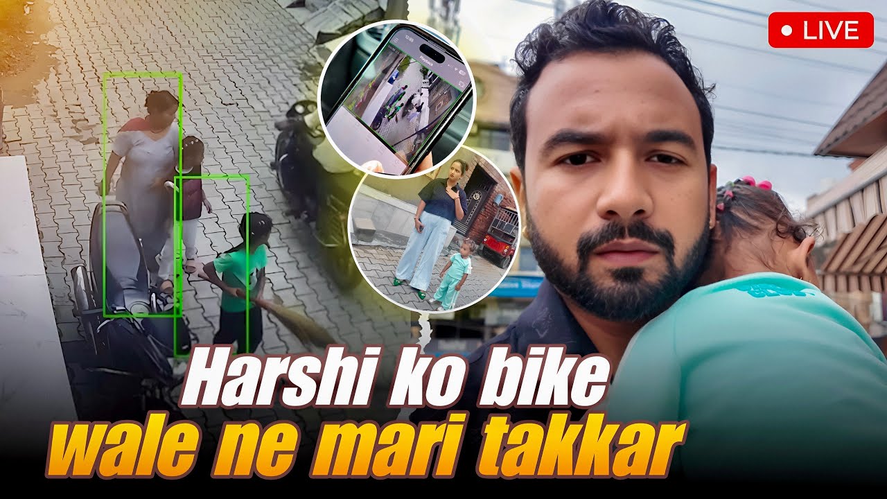 Harshi ko bike wale ne mari takkar 😨or priya ne lagayi uski class 🤬 #couplevlogs #familyvlogs