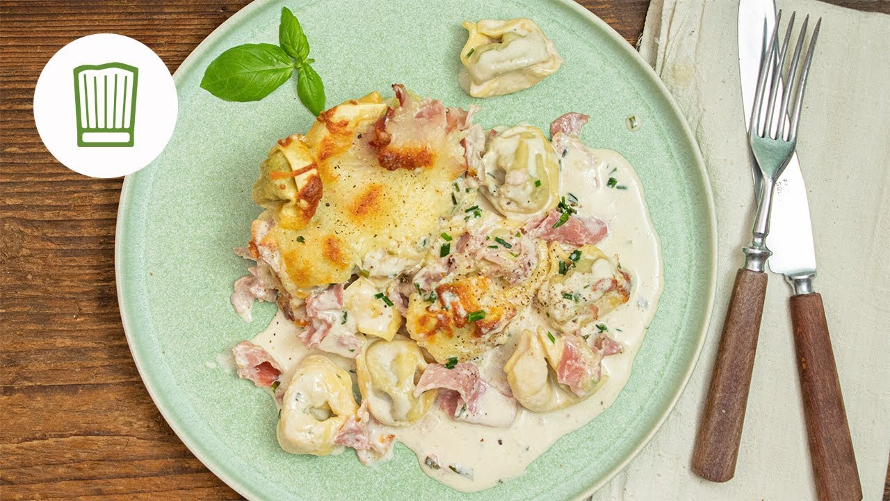 Überbackene Tortellini in Knoblauch-Sahnesauce | Chefkoch