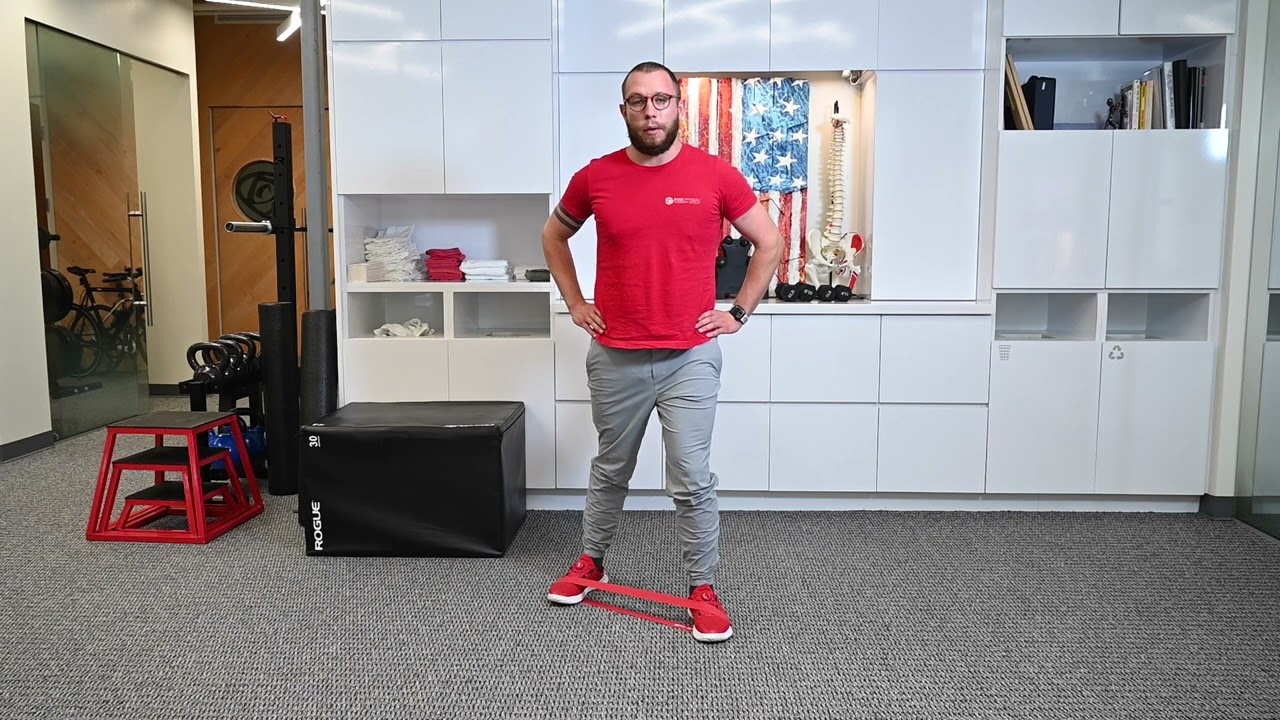 3. Office physical therapy: Banded foot star taps