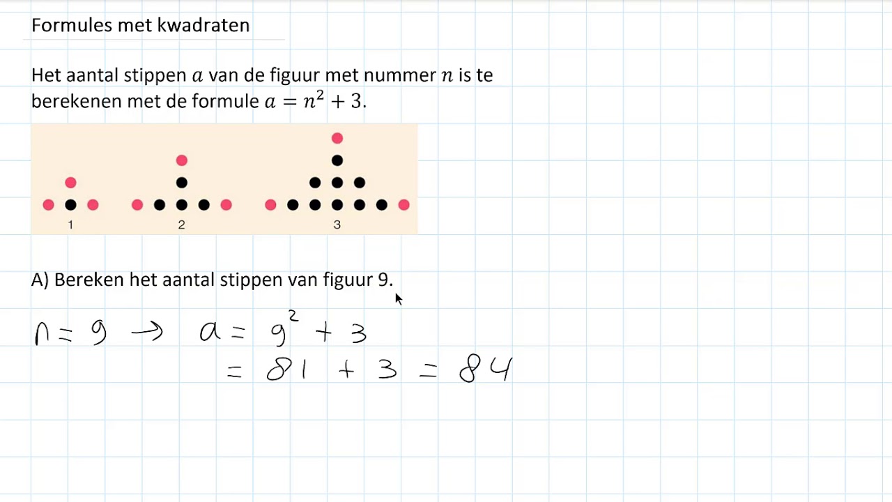 Formules met kwadraten (1 HAVO/VWO & 1 VWO)