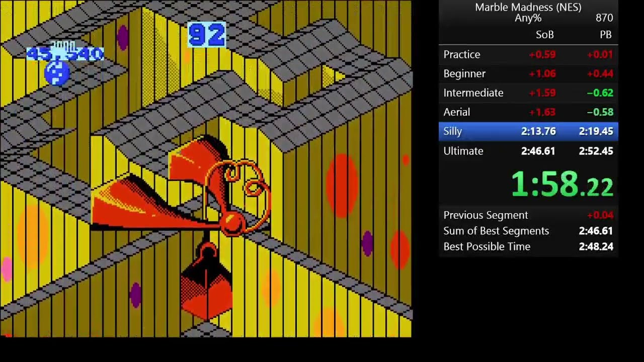Marble Madness (NES) in 2:49.300