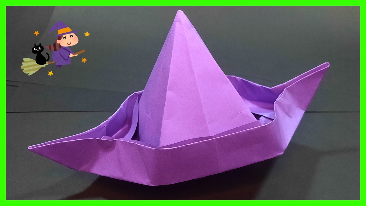 ⩥ Cómo hacer un SOMBRERO de BRUJA de ORIGAMI 🧙🏽