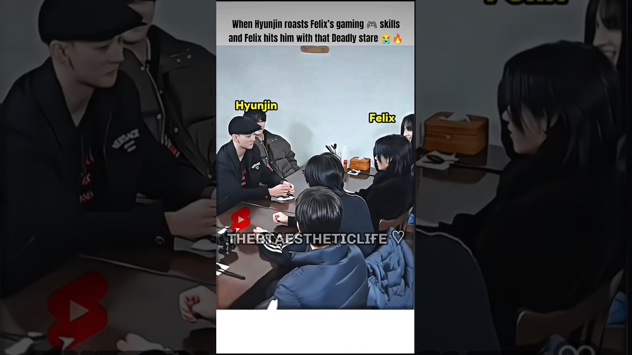 ​Hyunjin roasted Felix and immediately regretted it 😭💀 #hyunlix#skz#felix#hyunjin #shorts#straykids