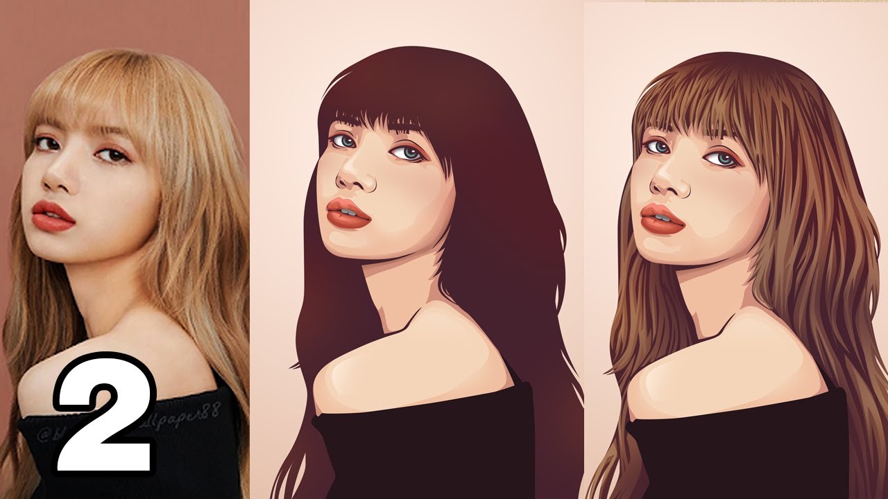 Simple Vector Art Hair Portrait Photoshop Tutorial