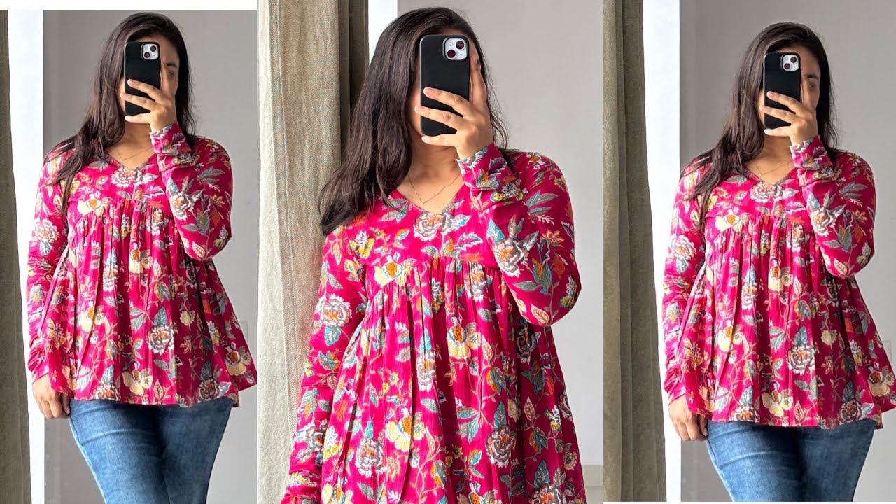 Recreating Instagram Viral Short Kurti Cutting And Stitching Very Easy/short top/ summer top making