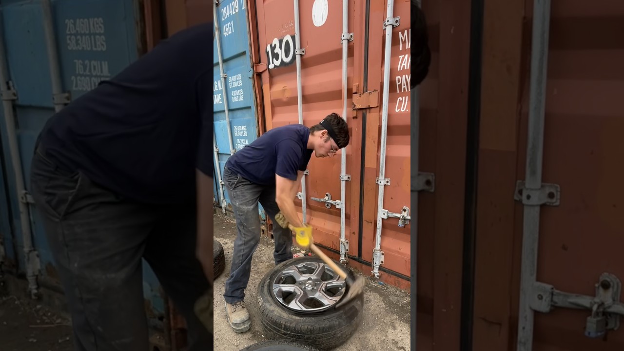 How To Break A Car Tire Bead #tiredoctor #shorts