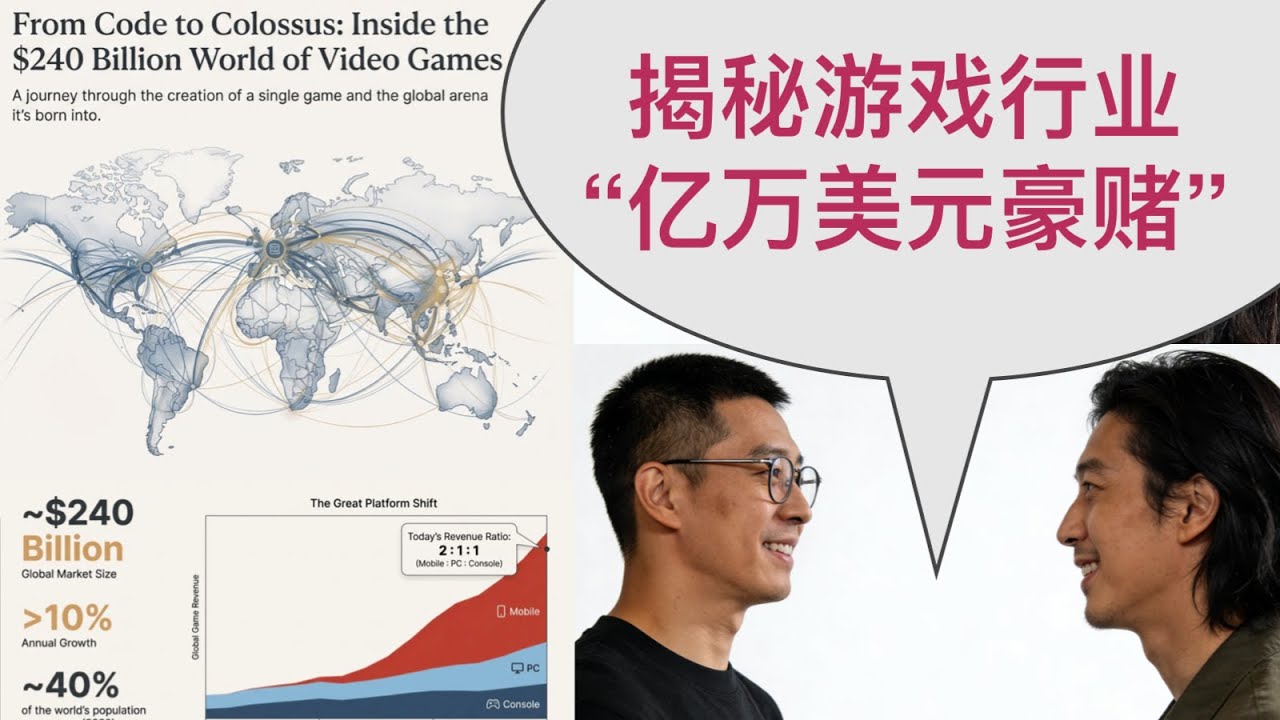 揭秘游戏行业 “亿万美元豪赌” #游戏开发全流程 #游戏行业趋势 #GaaS 服务型游戏 #游戏引擎 #云游戏 #VR #AR #游戏市场格局 #游戏盈利模式 #游戏开发风险 #游戏生态巨头