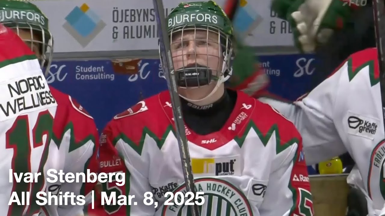 Ivar Stenberg (FRO55) | All Shifts | Frolunda HC vs. Lulea HF (SHL) | 3 8 25