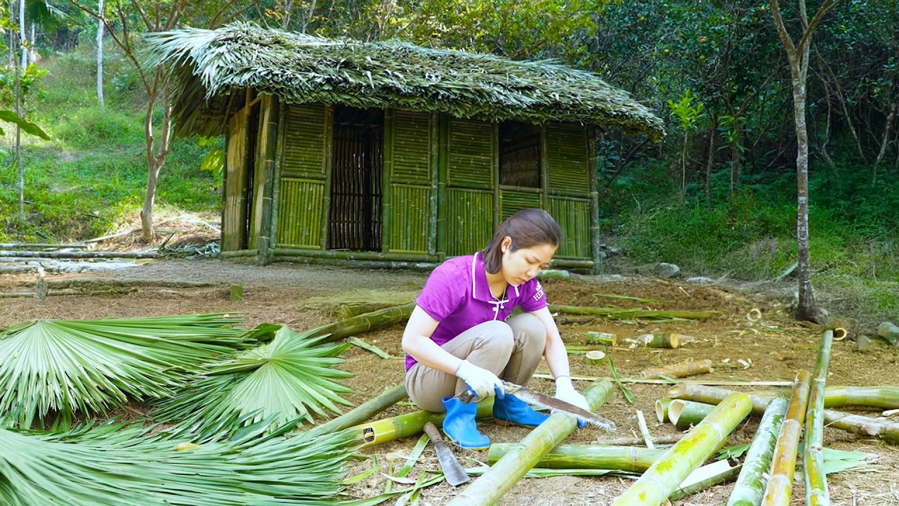 Rewind Timelapse: 60 Days Building a Bamboo House & Farm in the Forest | Bushcraft Farm Life 4K
