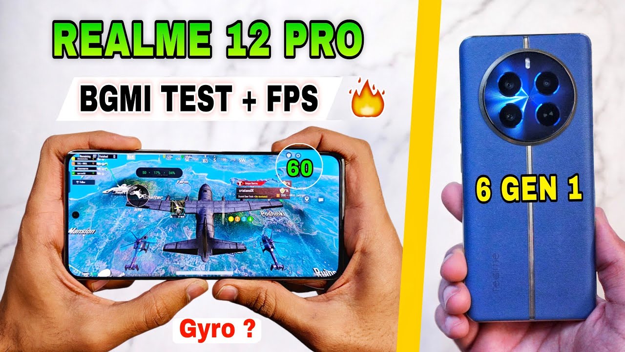Realme 12 Pro 5g BGMI Pubg Test 🔥, graphics settings | realme 12 Pro bgmi battery test, gyro ?