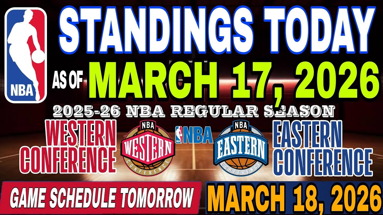 NBA STANDINGS TODAY | MARCH 17, 2026 | SCHEDULE MARCH 18, 2026 | NBA GAME RESULTS |