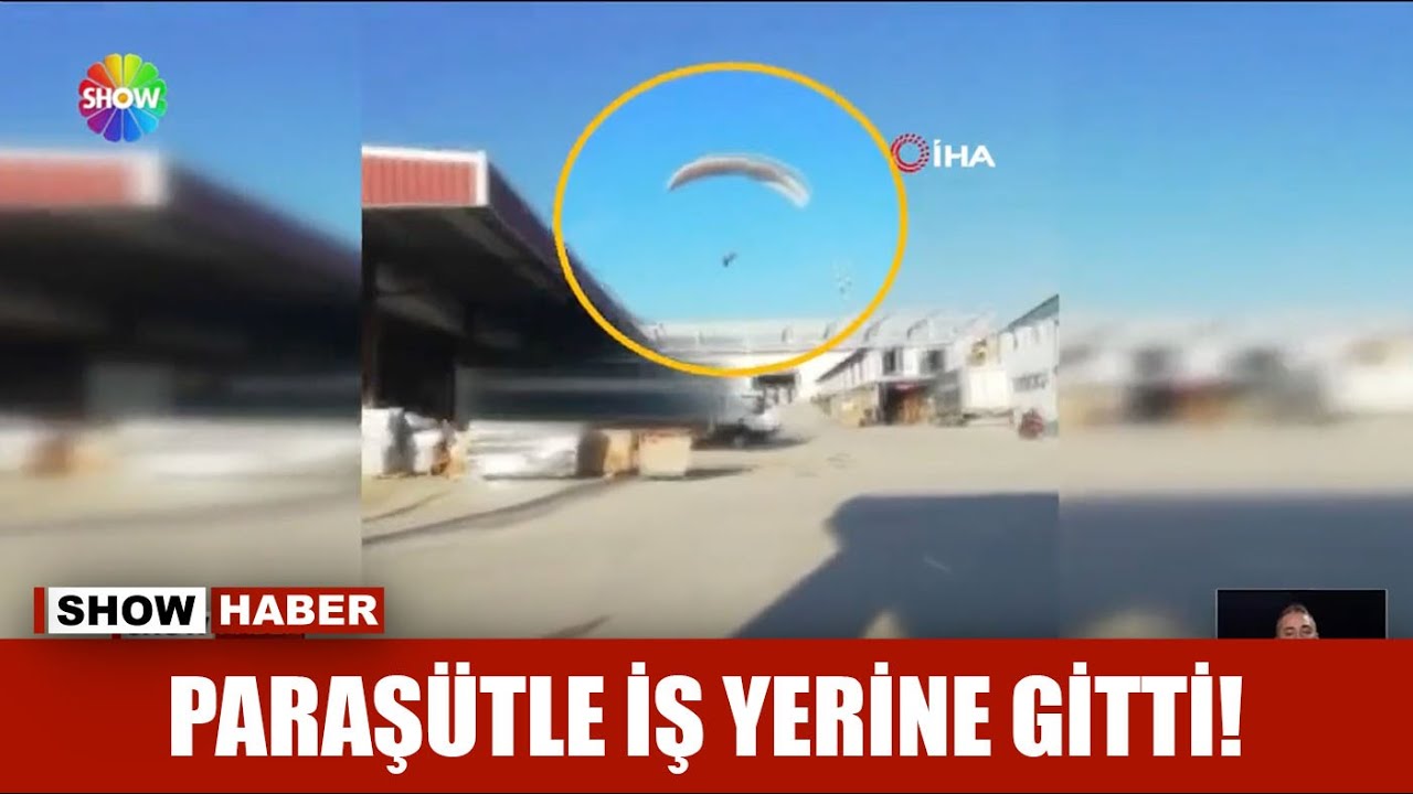 Paraşütle iş yerine gitti!