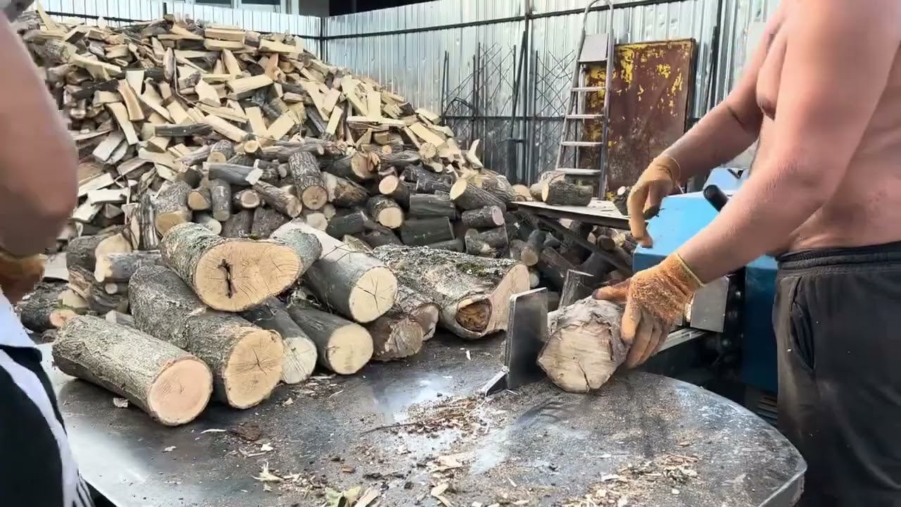Nonstop Firewood Production at Full Working Pace