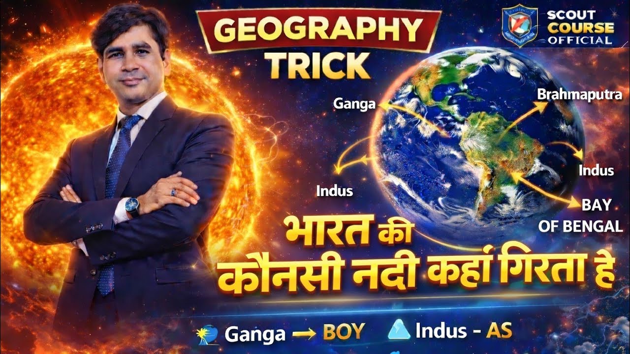 भारत की कौन सी नदी कहाँ गिरती है? | Indian Rivers Drainage Trick || Scout Wallah by Md Rahim Sir 