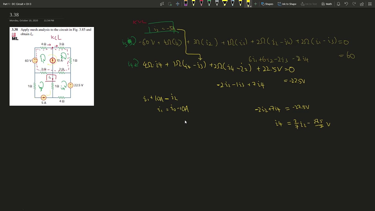 3.38 Apply mesh analysis to the circuit in Fig. 3.85 and obtain Io.