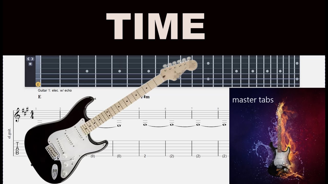 TIME | PINK FLOYD | GuitarTab #tutorial #Mastertabs#BestFreeYoutubeMusic# #pop# #rock #davidgilmour