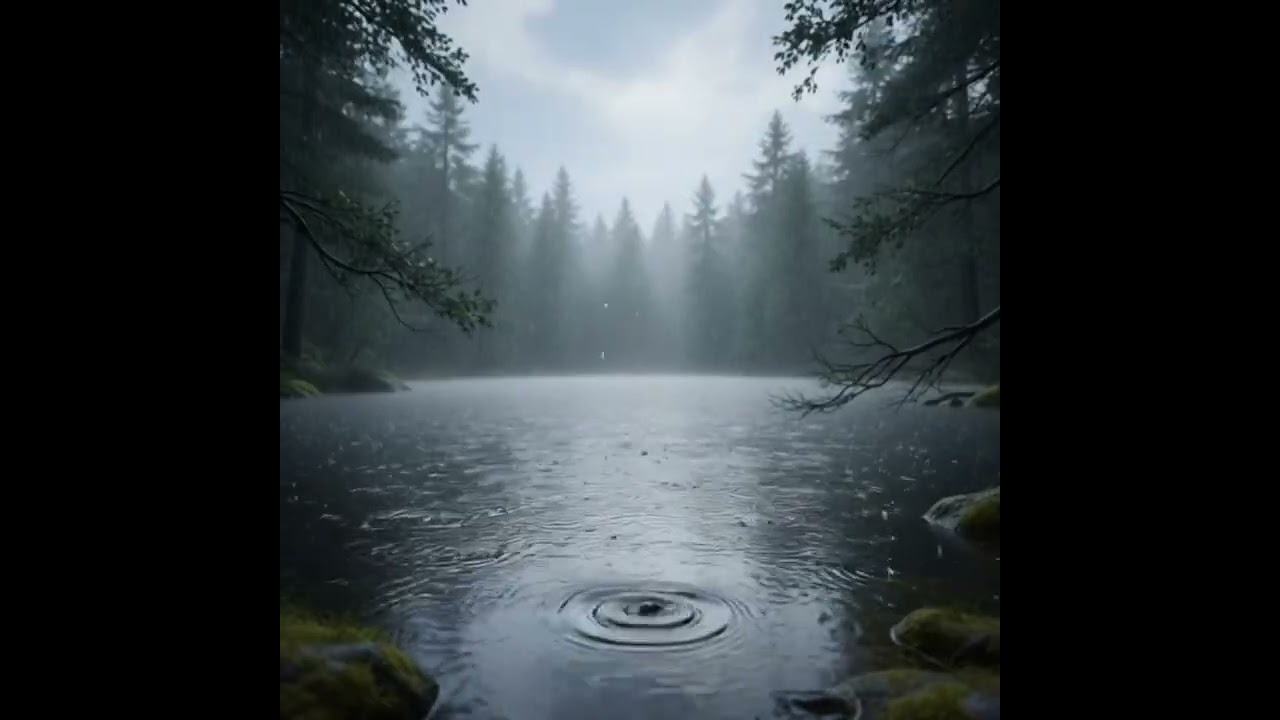 Gentle Rain on Forest Pond | Relaxing ASMR
