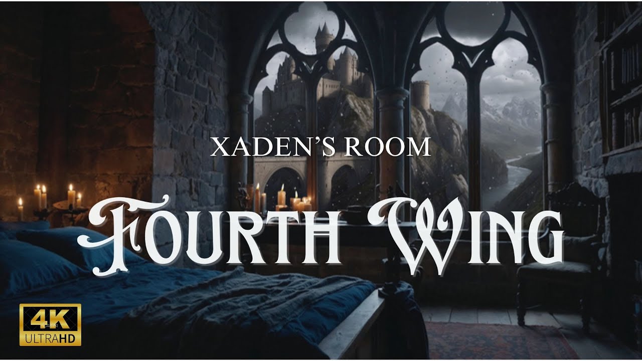4K | Xaden’s Room at Basgiath | Fourth Wing Reading Ambience | Epic Fantasy Music | Fantasy Reading