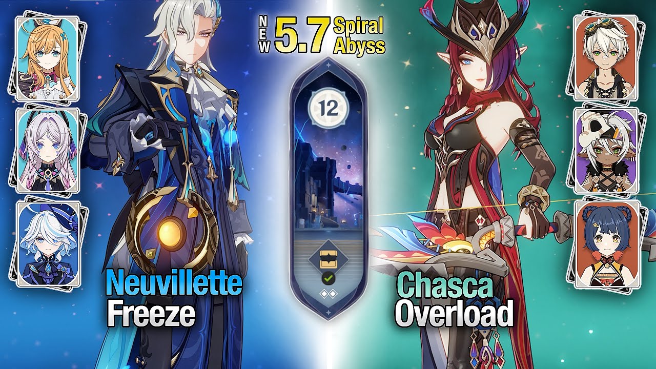 C0 Neuvillette Freeze & C0 Chasca Overload | NEW Spiral Abyss 5.7/5.8 | Genshin Impact