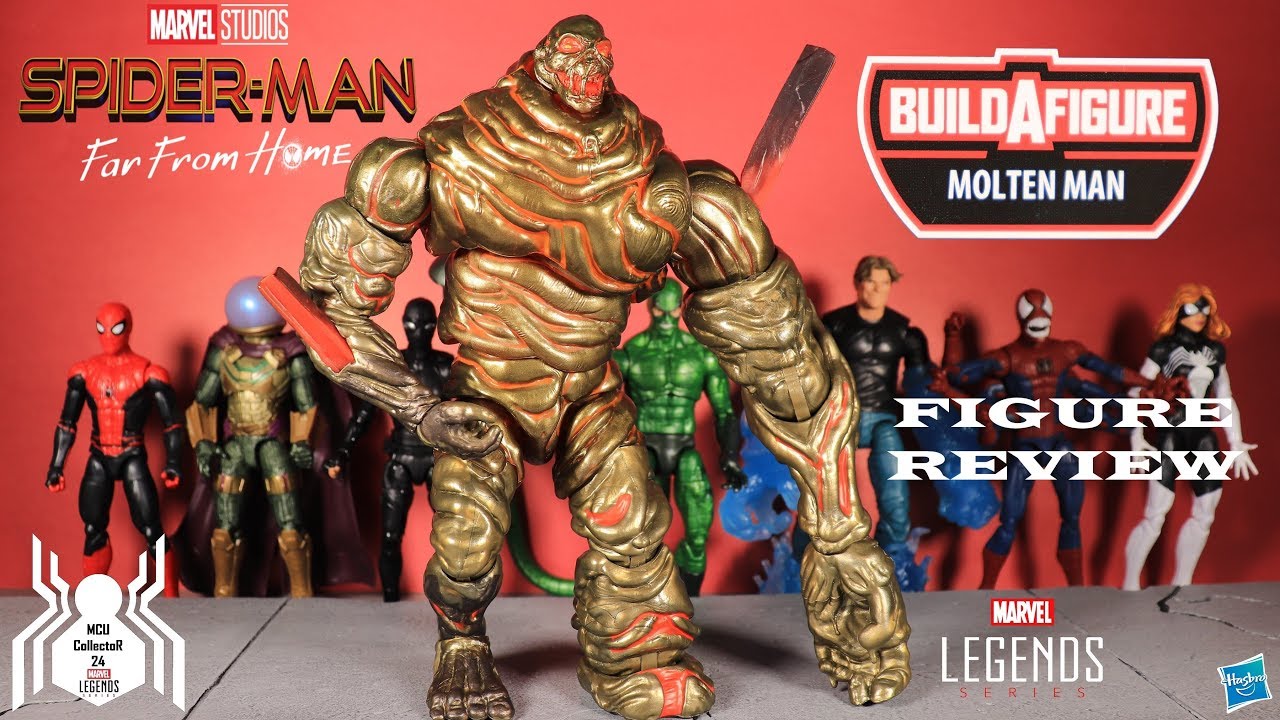 Marvel Legends MOLTEN MAN BAF Spider Man Far From Home Wave 12 Build A Figure Review