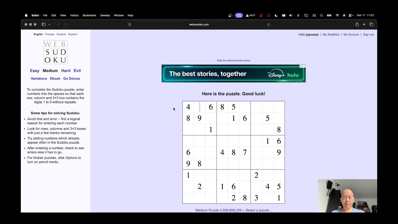 Daily Sudoku Challenge 2026-02-17