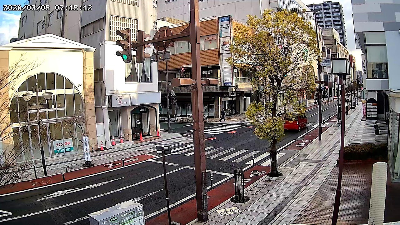 山形県山形市本町二丁目国道112号市役所方面ライブカメラ Yamagata Yamagatashi Live camera.world.cam