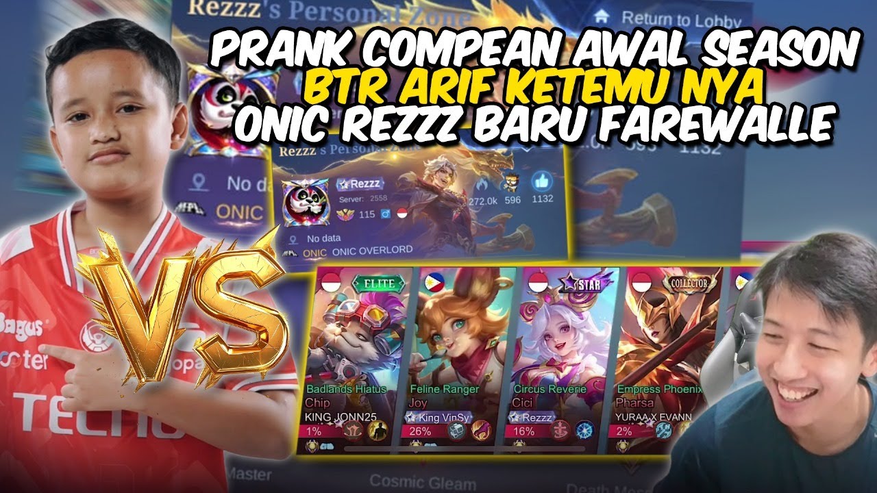 PRANK COMPEAN BTR ARIF SI BOCIL JAGO ASSASIN, KETEMU LAWANNYA ONIC REZZ