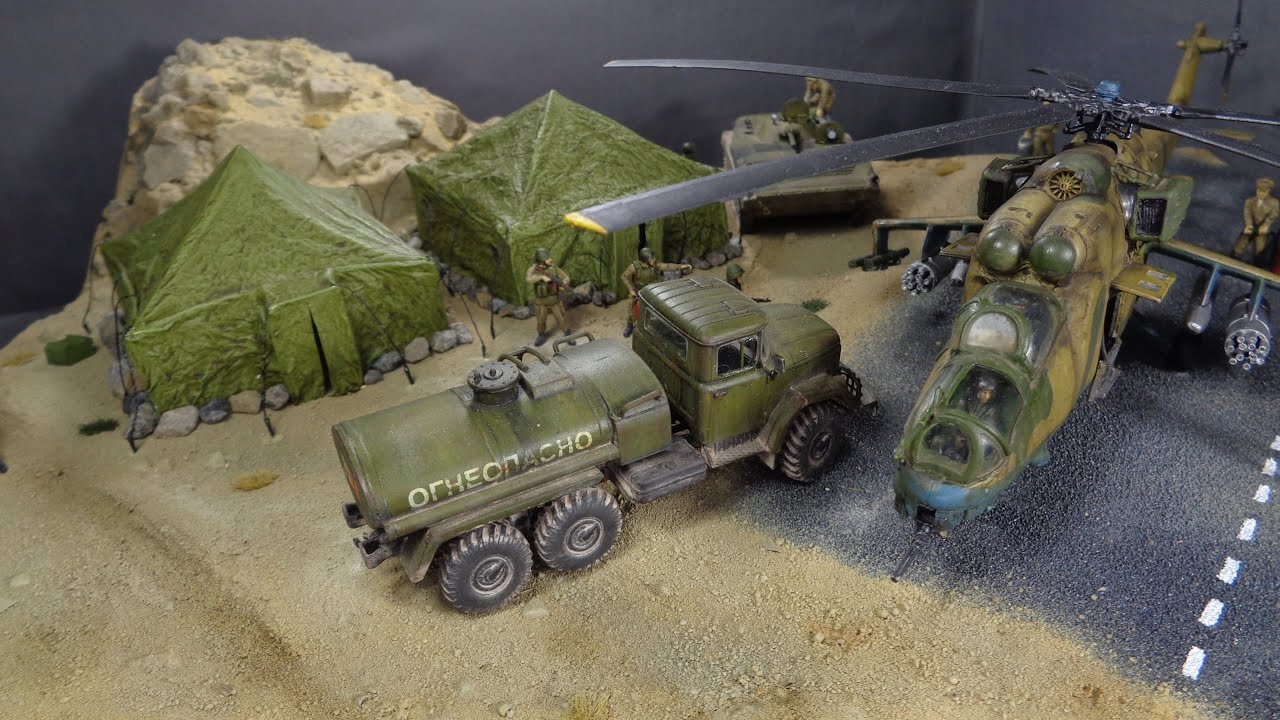 IN THE AFGHAN MOUNTAINS. Diorama in 1/72 scale.