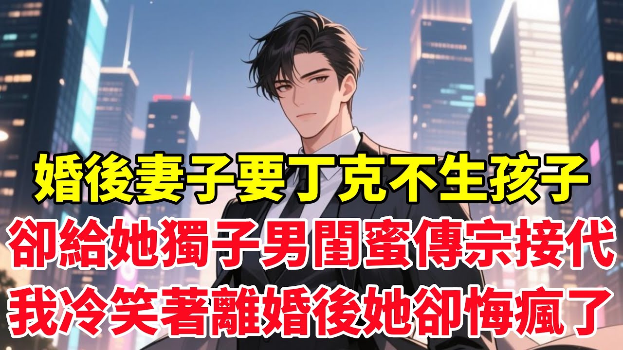 婚後妻子要丁克不生孩子，卻給她獨子男閨蜜傳宗接代，我冷笑著離婚後她卻悔瘋了！#小说推荐 #一口气看完