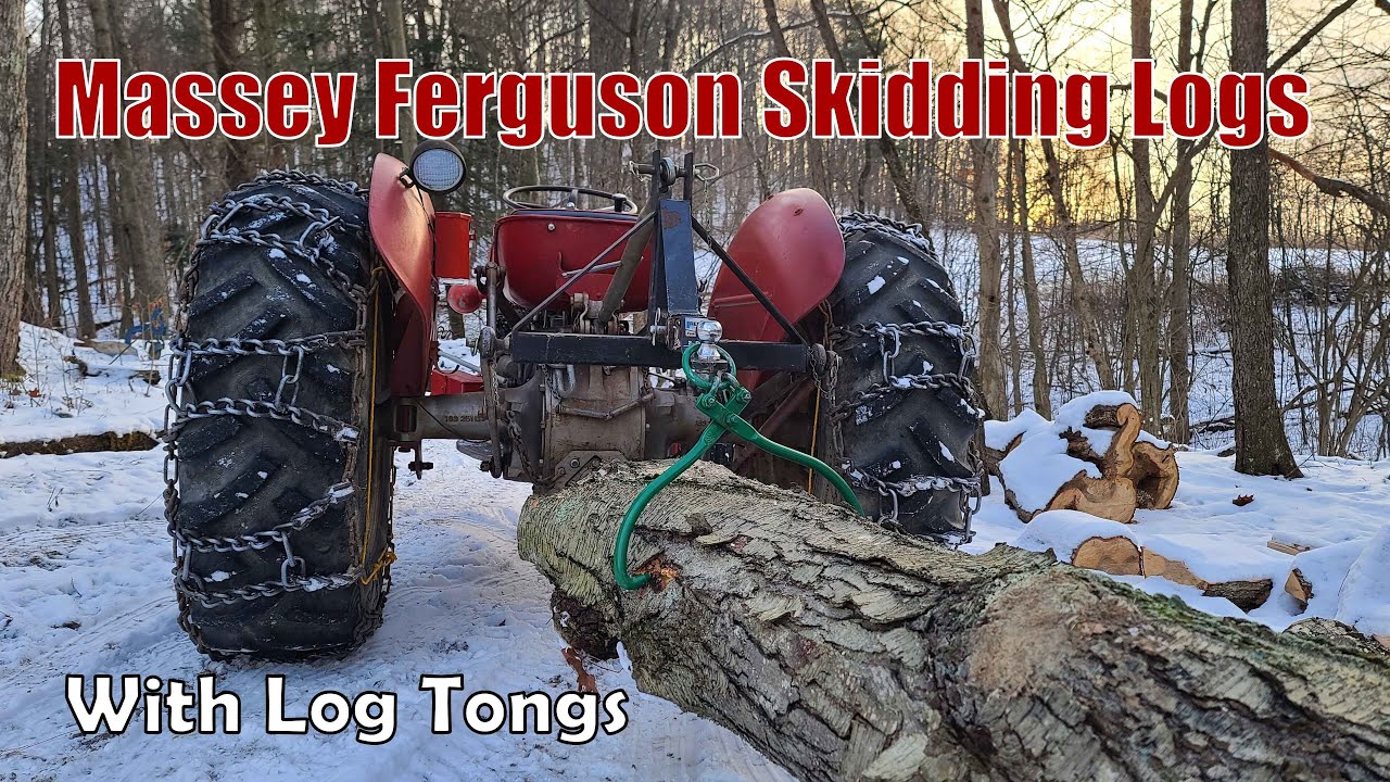 Трелевка бревен с помощью Massey Ferguson 35. НАМНОГО проще, чем я ожидал!