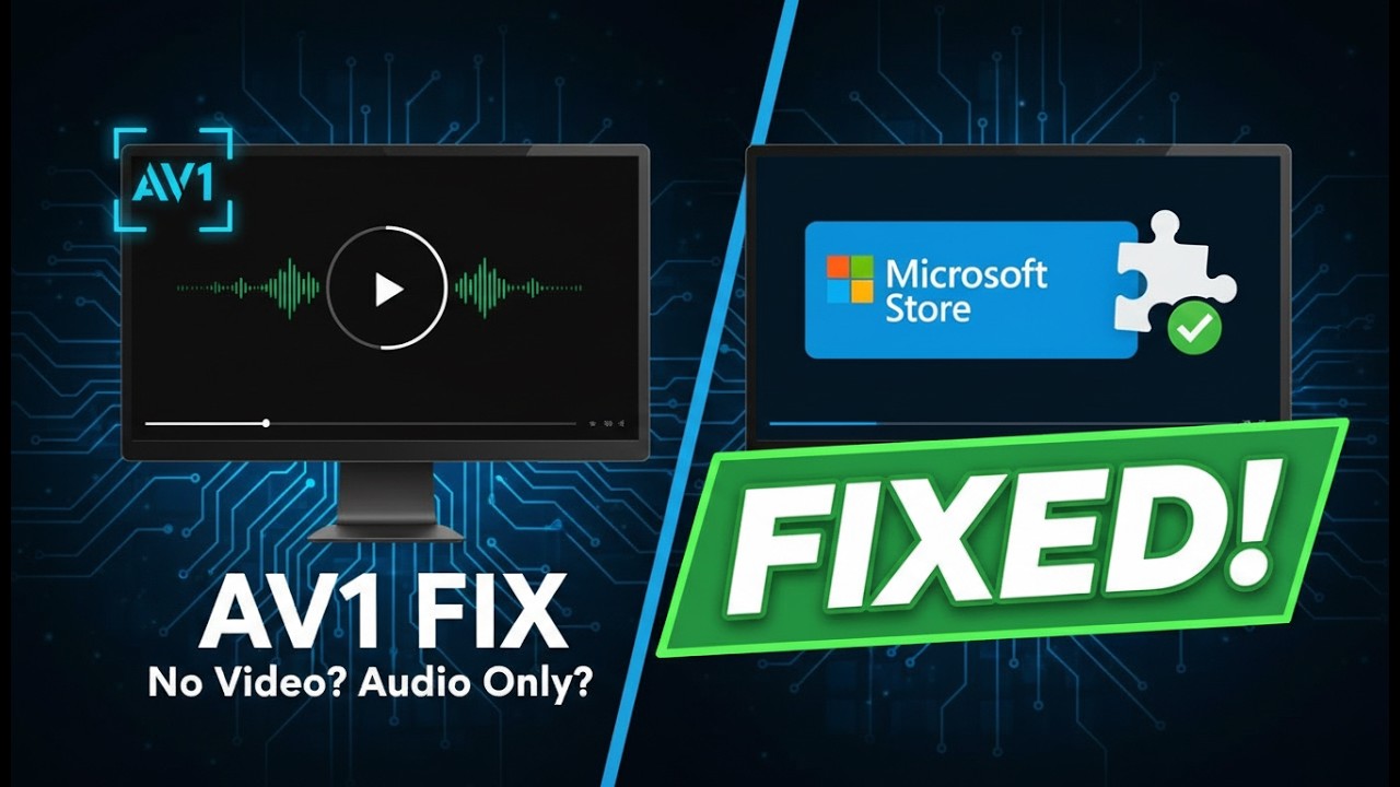How to Fix AV1 Codec Video Not Showing (Audio Only) - Install AV1 Extension from Microsoft Store