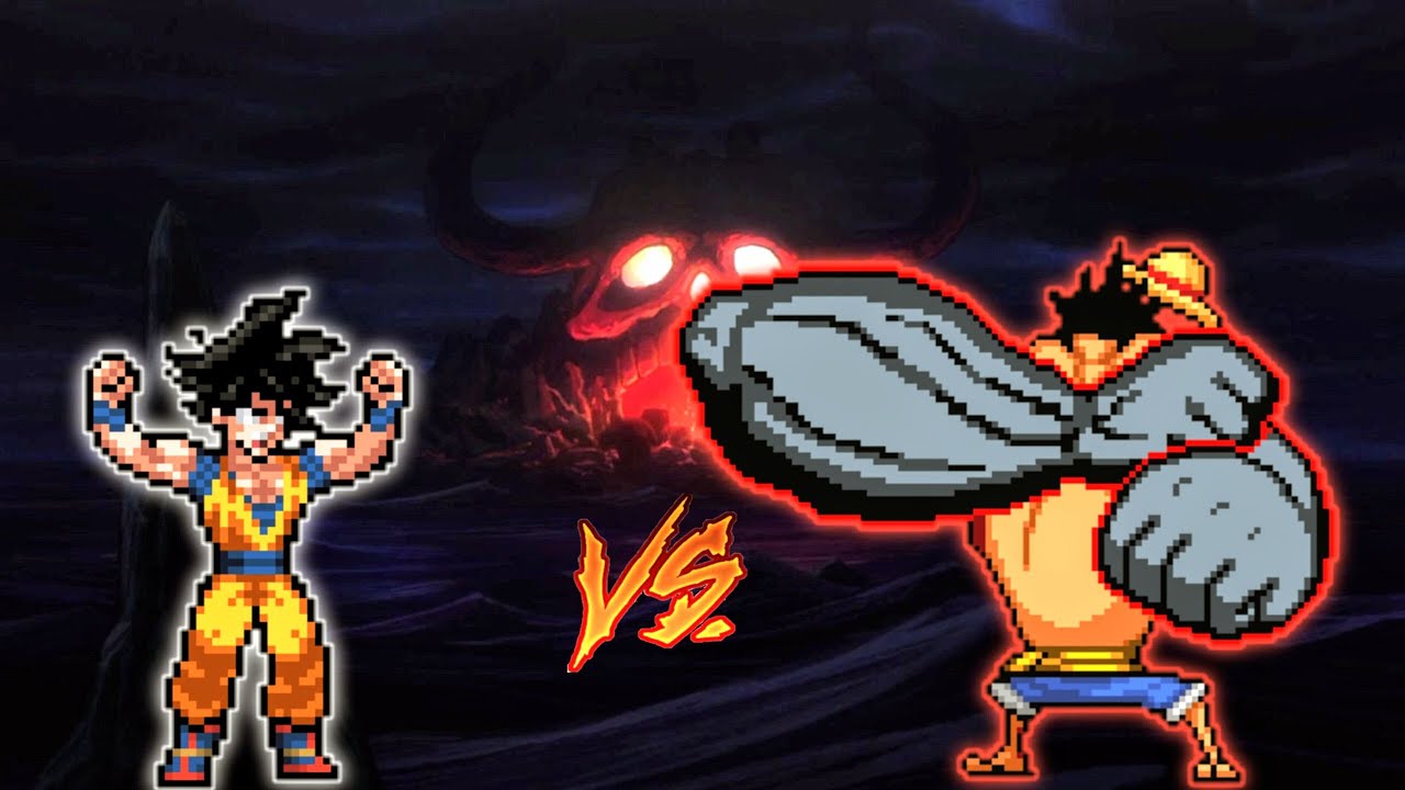 Goku V6 LB OP(All Form) VS Luffy OP (All Form) in Jump Force Mugen