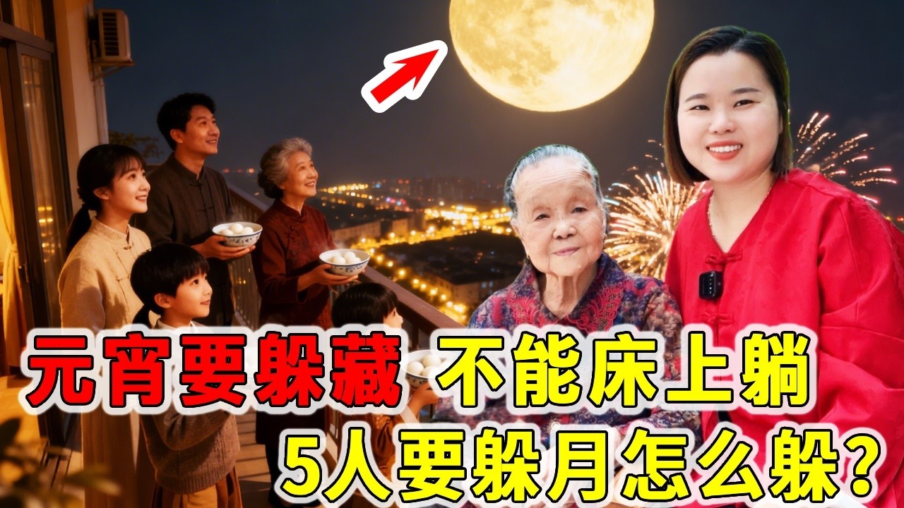 “元宵要躲藏，不能床上躺”，十五元宵节5人要躲月”，怎么躲？