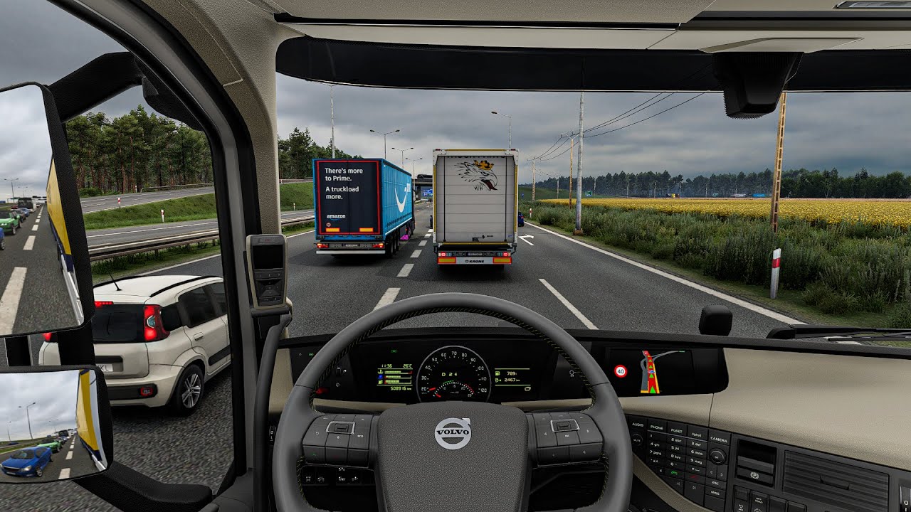 4K Realistic Ultra Graphics Volvo Truck | Euro Truck Simulator 2 1.57 Snowymoon Mod Gameplay 2025