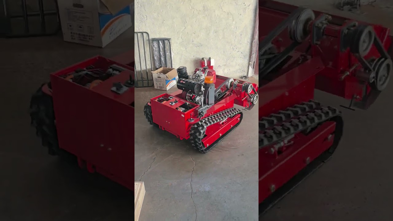 The video has been sped up solely to document the remote-controlled lawn mower workshop.
