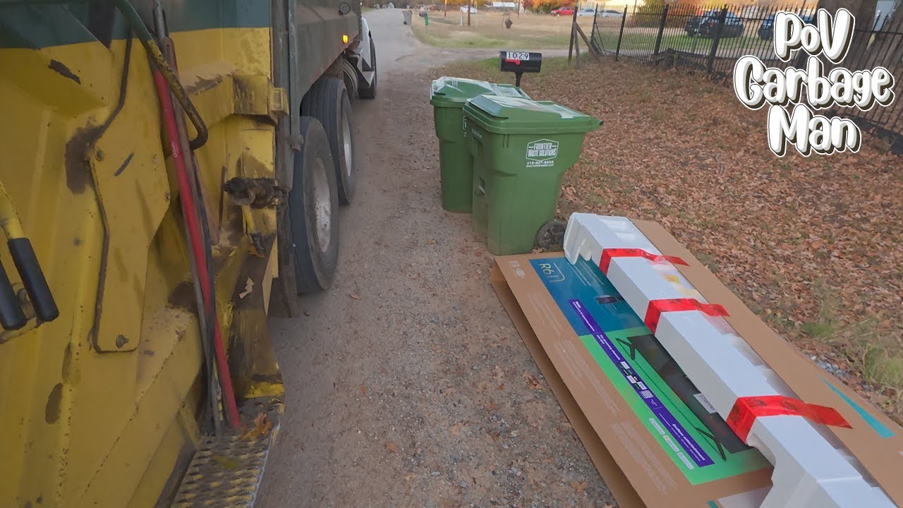 Bins & Dumpsters Collection in a Rear Loader Truck - Garbage Man | 4K Full UHD