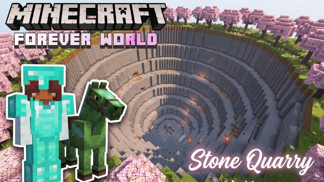 Clearing the Stone Quarry (and a Surprise!) - Minecraft Forever World Ep 11
