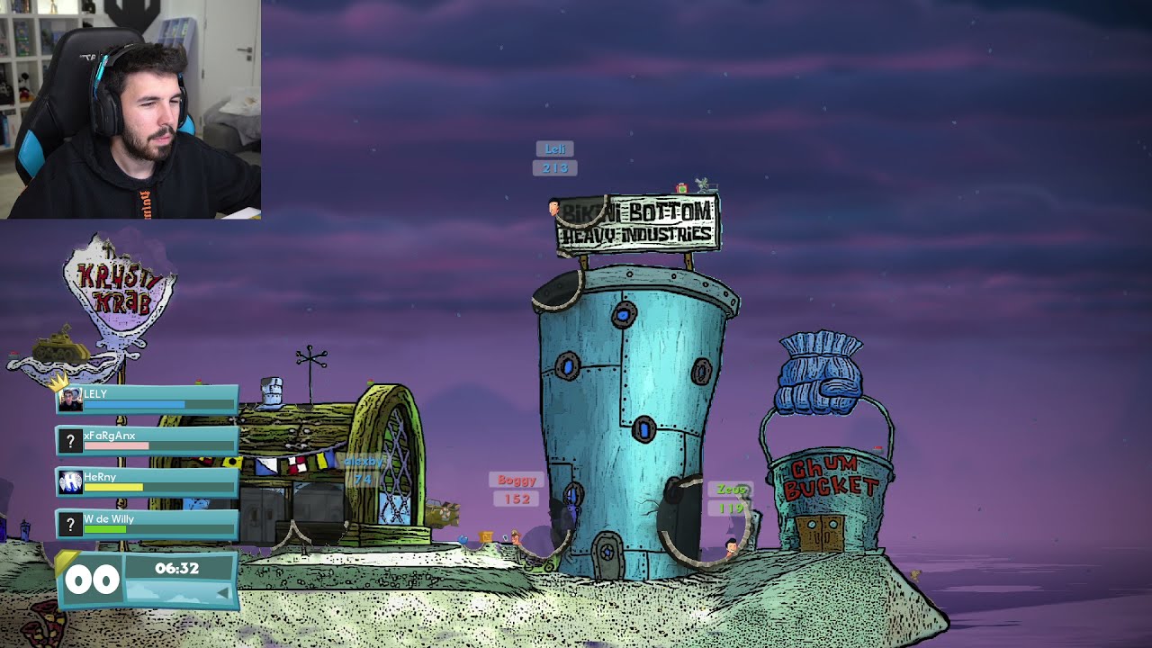 WORMS con BOB ESPONJA (modo extremo)