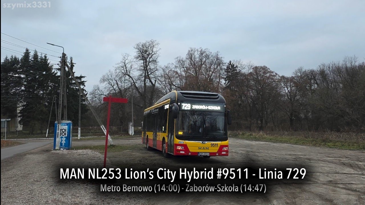 Linia 729 | MAN NL253 Lion's City Hybrid #9511 - Mobilis Warszawa